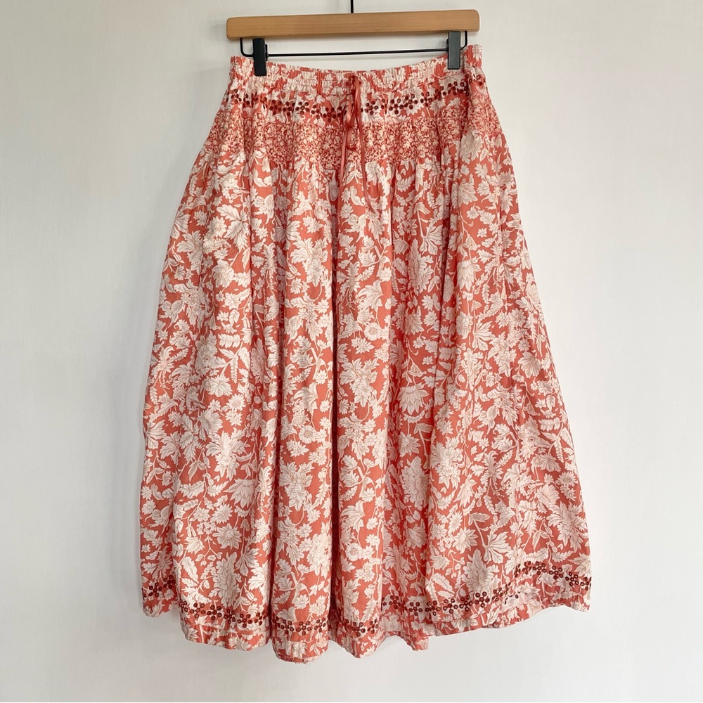 Free People Gesibelle Printed Set Pink Floral Eyelet Embroidery Tank Skirt XS - Picture 7 of 14
